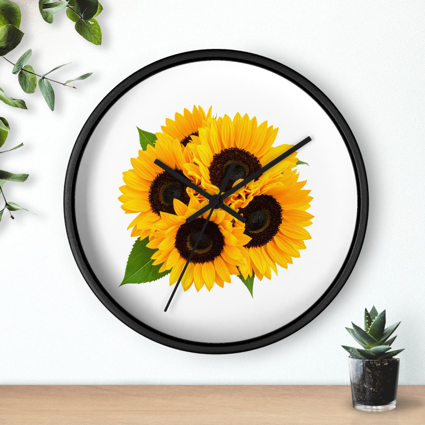 Sunflower Wall Clock — Bright Floral Home Decor Clock