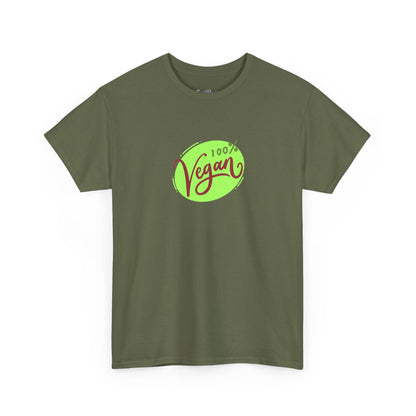 Vegan Tee — 100% Vegan Green Badge T-Shirt