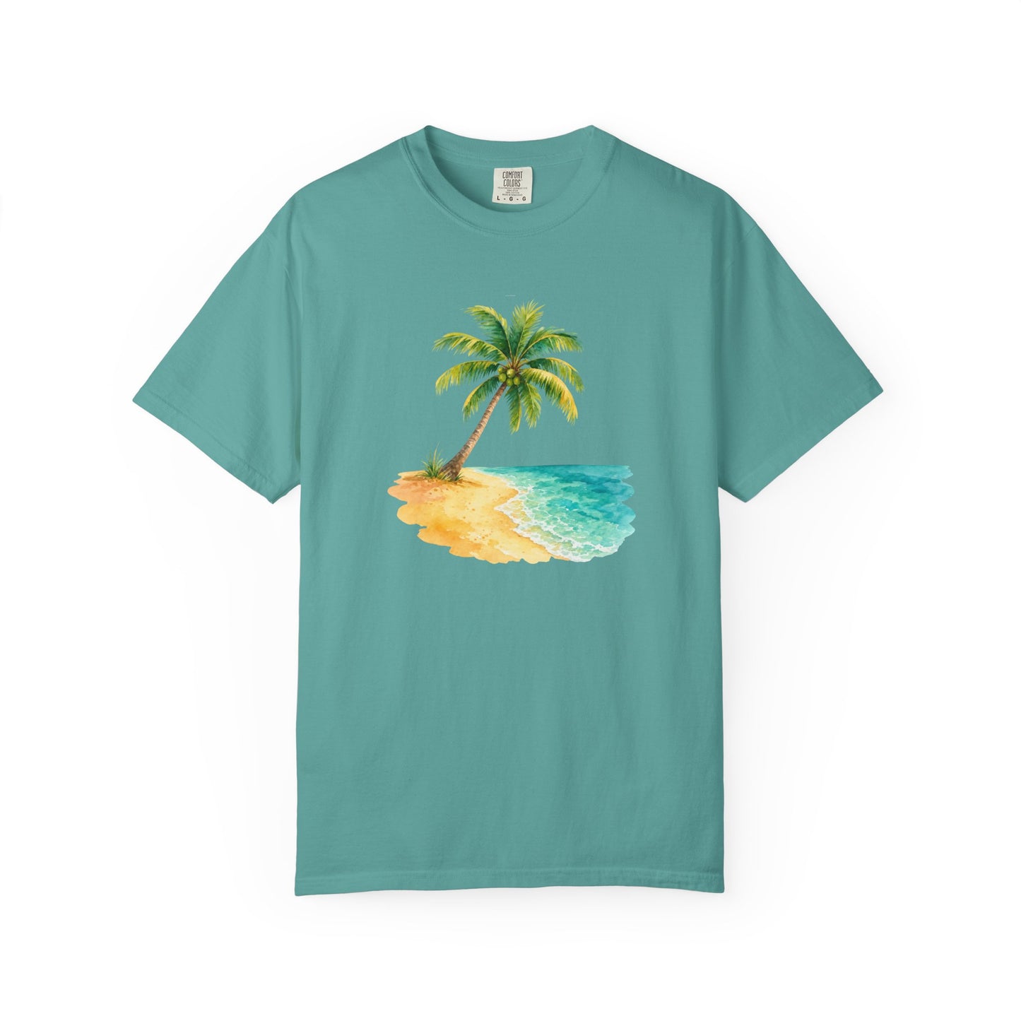 Tropical Palm Beach T-Shirt — Watercolor Island Graphic Tee