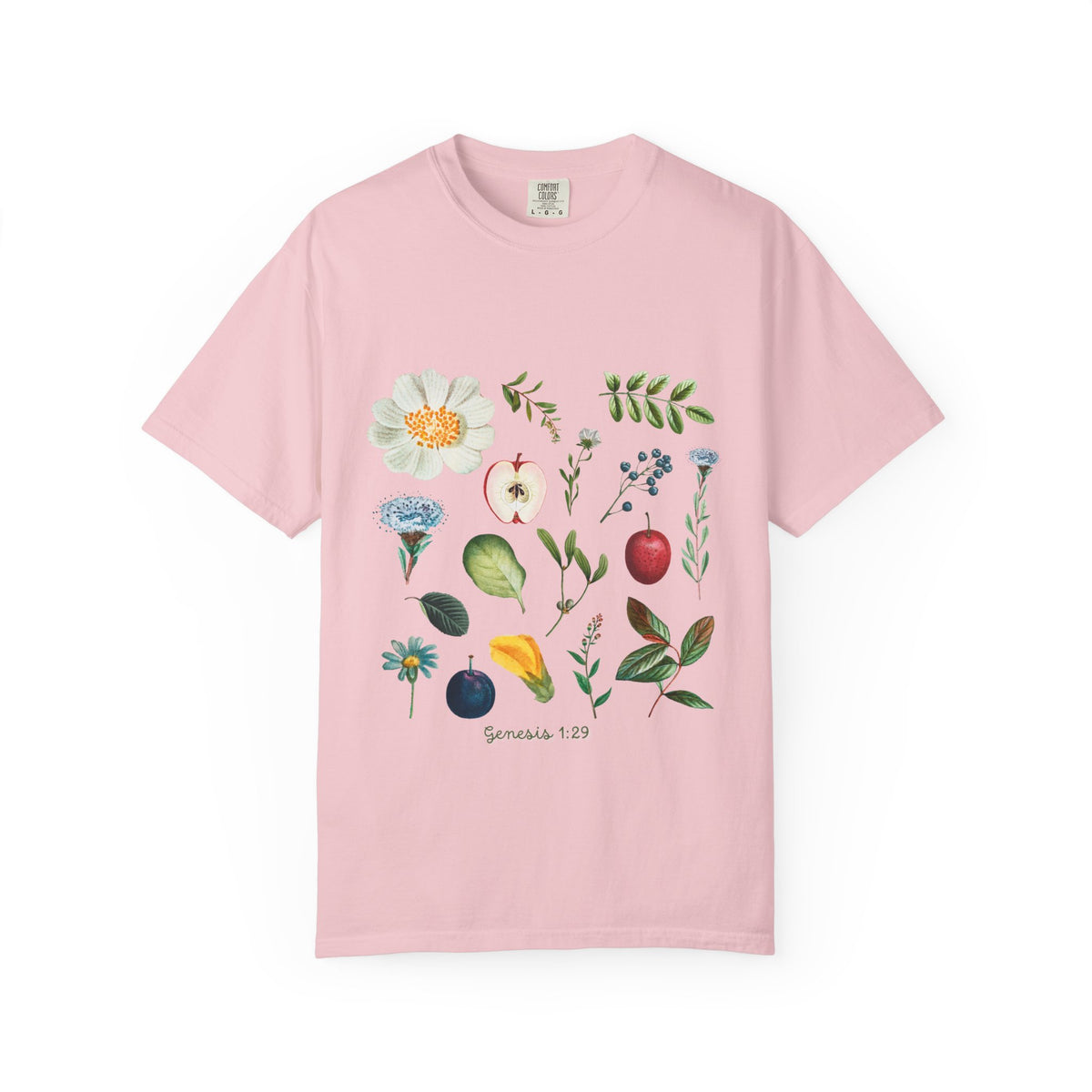 Floral Fruits Botanical Tee — Jeremiah 1:9 Scripture Garden T-Shirt