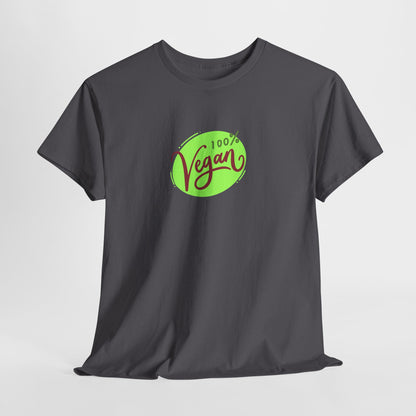 Vegan Tee — 100% Vegan Green Badge T-Shirt
