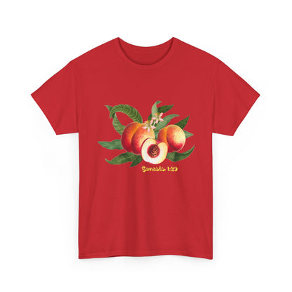 Peach Botanical Tee — Vintage Fruit Illustration T-Shirt ("Genesis 1:29")
