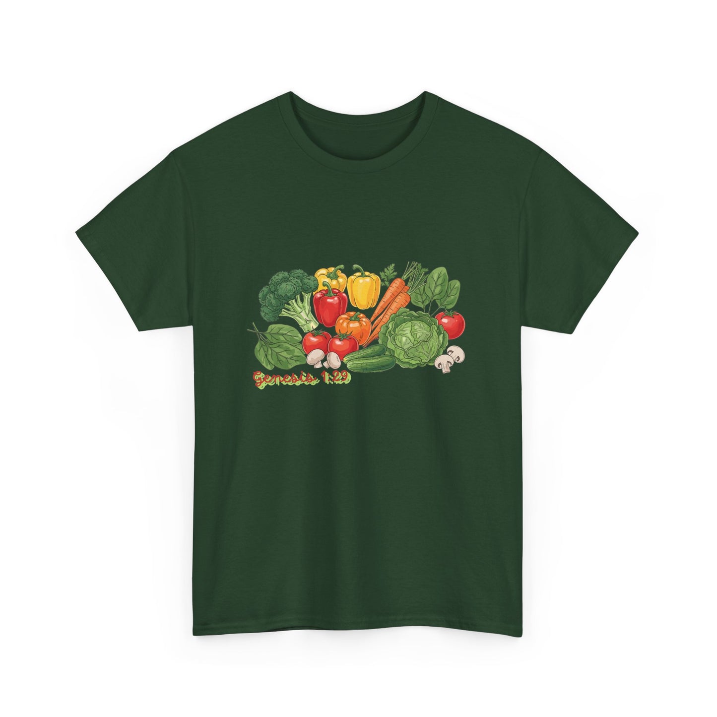Vegetable Garden Tee — Fresh Veggies Illustration with "Genesis 1:29"