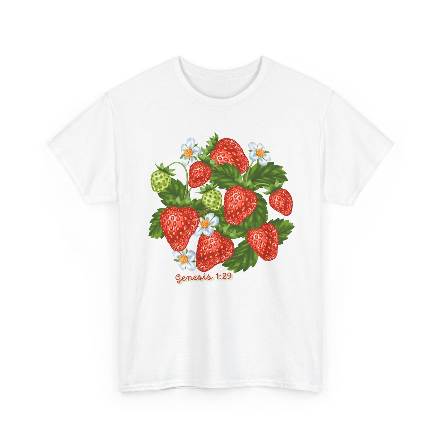 Strawberry Cluster Tee — Vintage Botanical Fruit Graphic (Genesis 1:29)