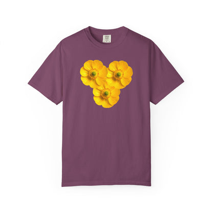 Yellow Floral Heart T-Shirt