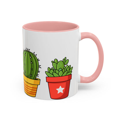 Cactus & Succulent Accent Coffee Mug — Cute Potted Plants 11/15oz