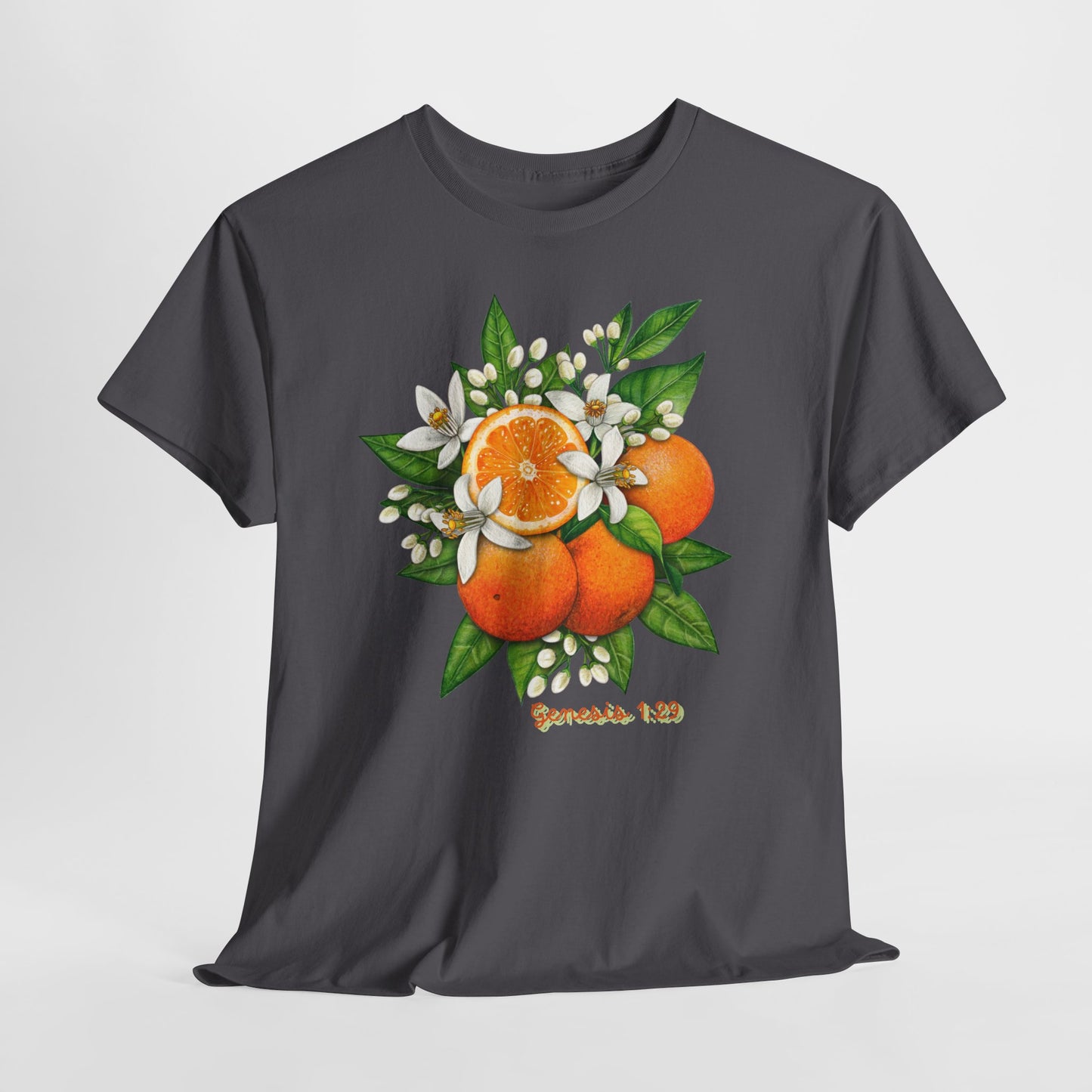 Orange Blossom Tee — Genesis 1:29 Fruit Illustration Shirt