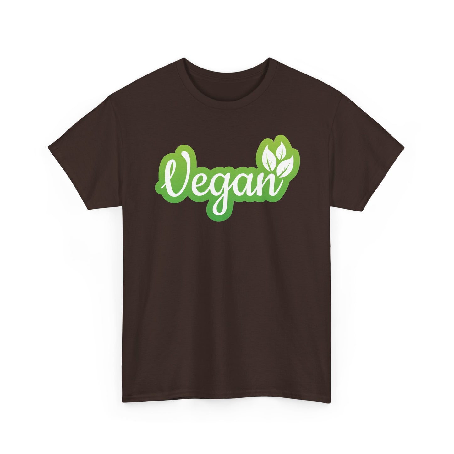 Vegan Script Tee — Green Leaf Eco-Friendly T-Shirt
