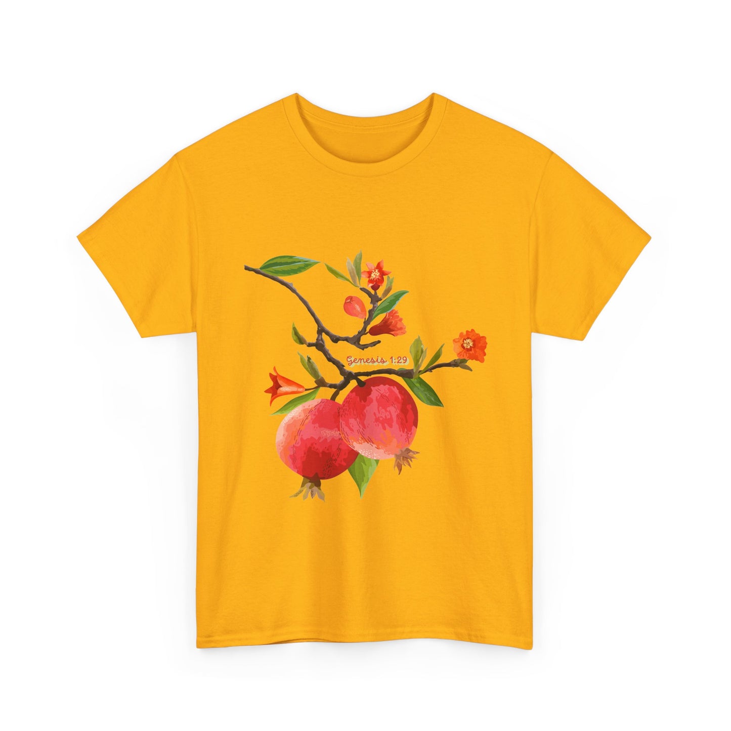 Pomegranate Bloom T-Shirt — Botanical Fruit Watercolor Tee
