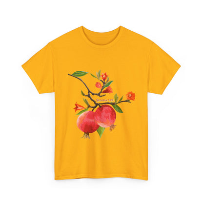 Pomegranate Bloom T-Shirt — Botanical Fruit Watercolor Tee
