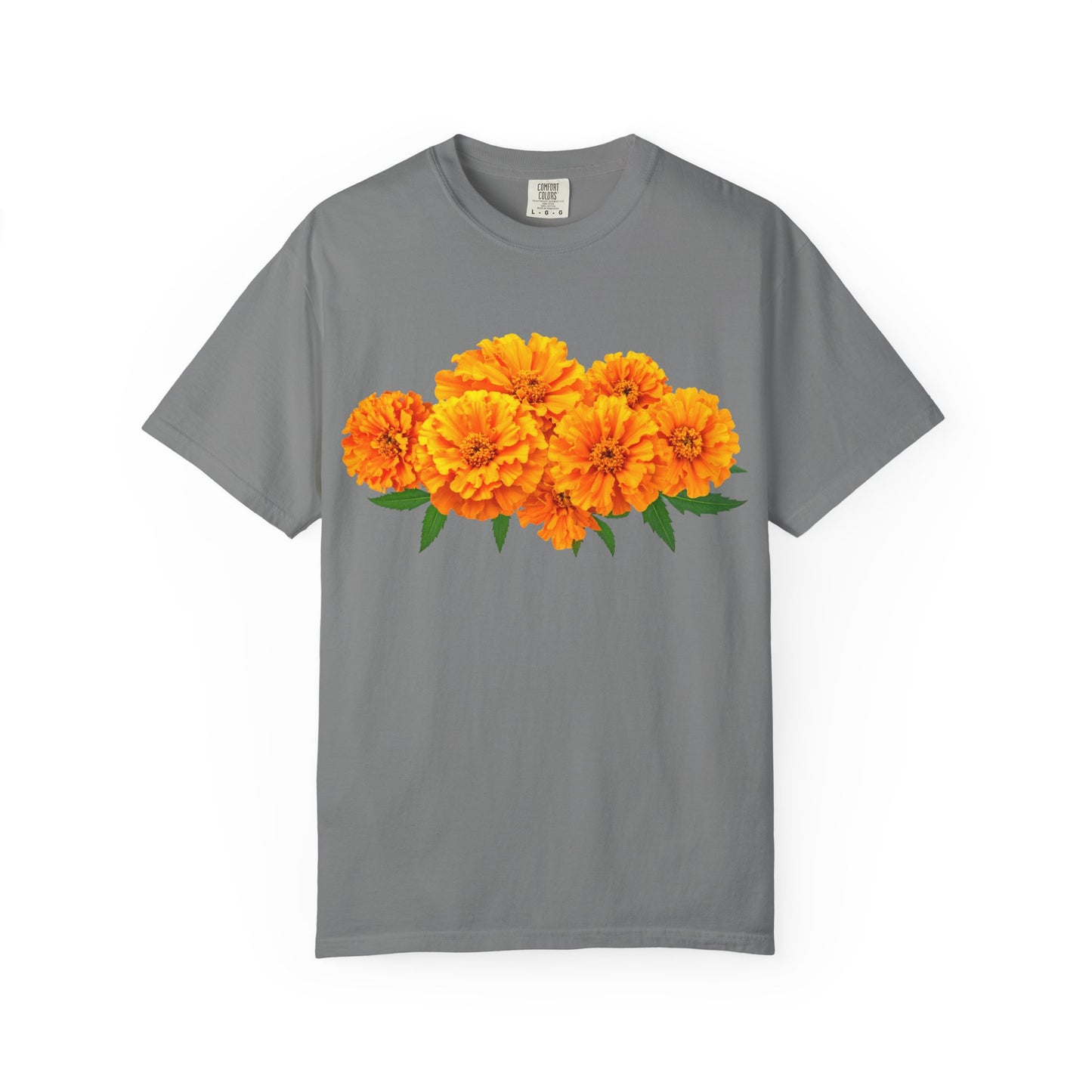 Marigold Blooms T-Shirt — Vibrant Floral Graphic Tee