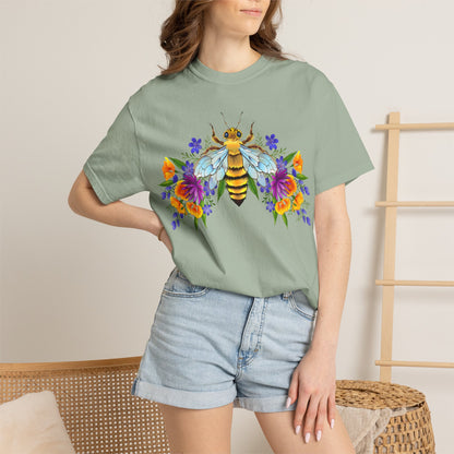 Bee & Wildflower T-Shirt — Floral Honeybee Graphic Tee
