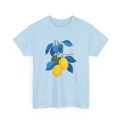 Lemon Branch Graphic Tee — Genesis 1:29 Inspirational Fruit Shirt