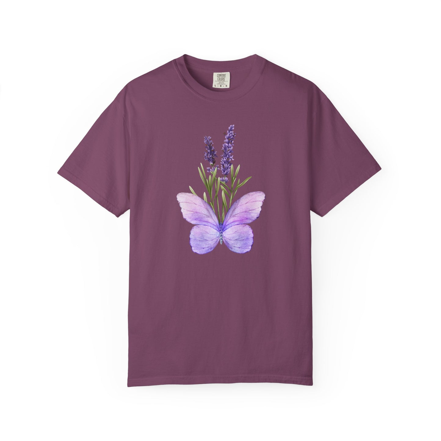Lavender Butterfly T-Shirt — Watercolor Floral Tee