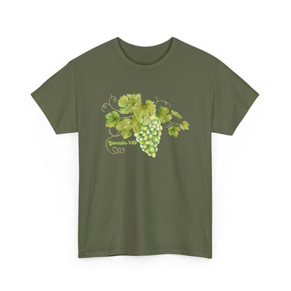 Genesis 1:29 Grapevine Watercolor T-Shirt — Green Grape Vines Tee