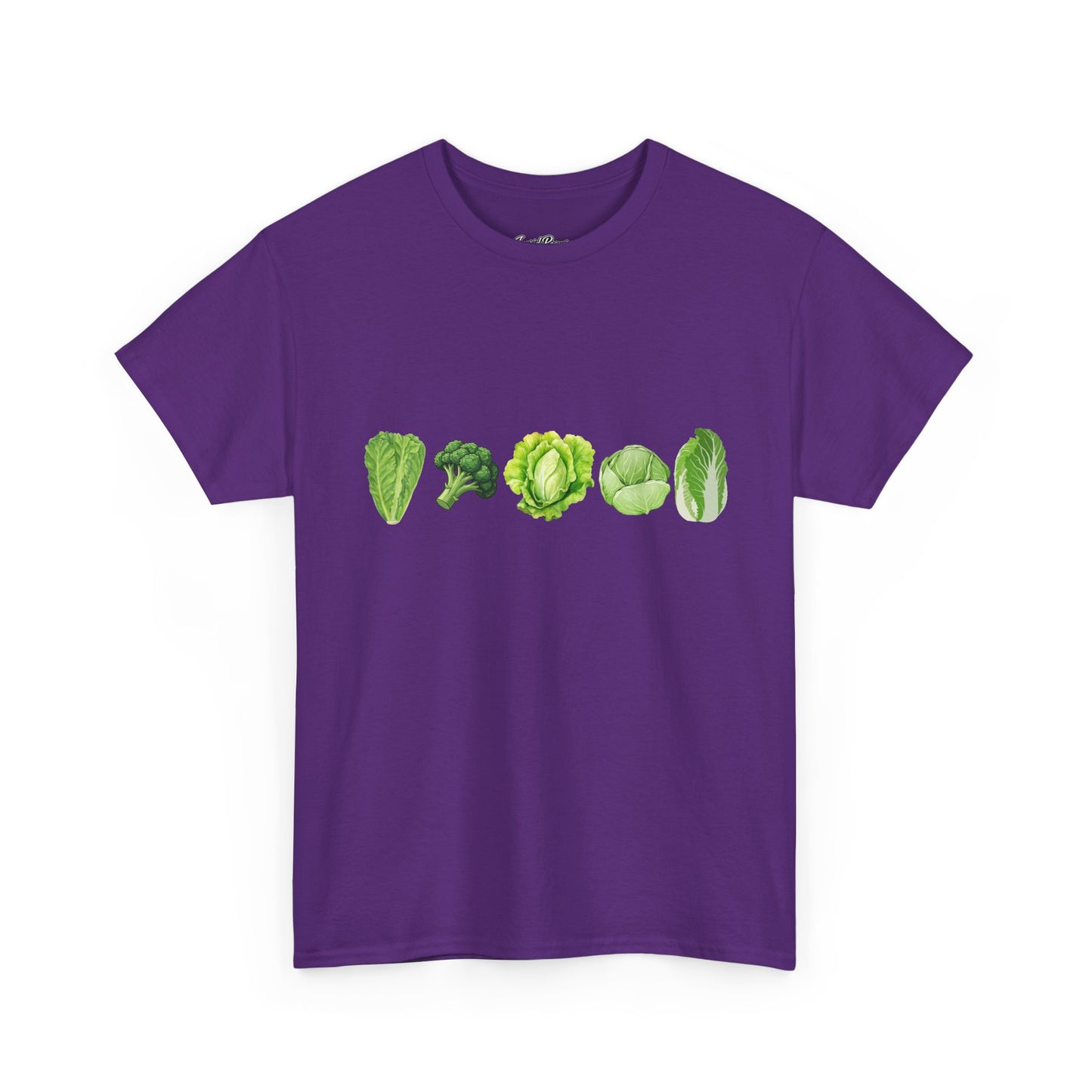 Vegetable Row T-Shirt — Green Veggies Lettuce Broccoli Cabbage Graphic Tee