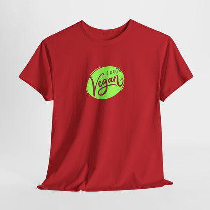 Vegan Tee — 100% Vegan Green Badge T-Shirt