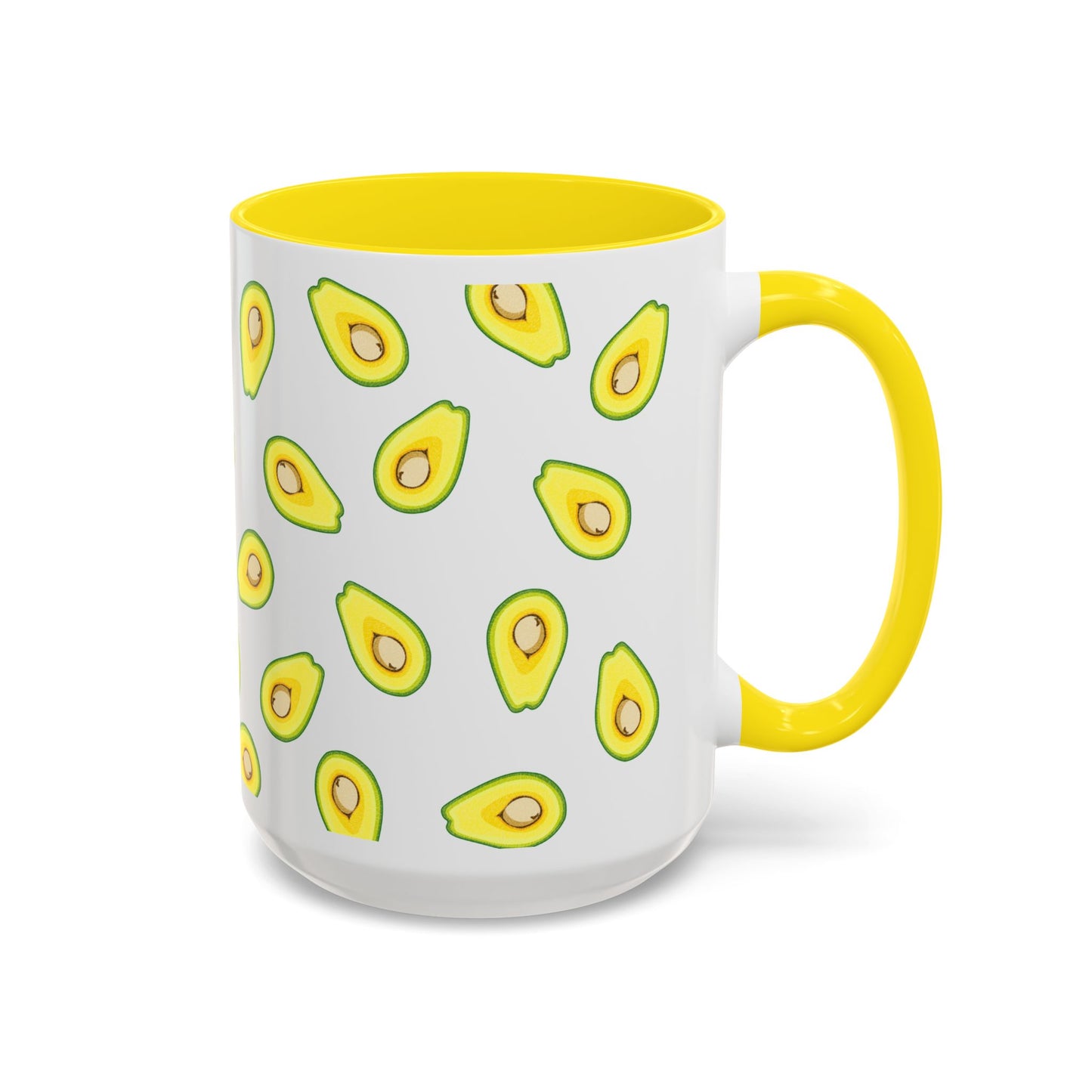 Avocado Pattern Coffee Mug — Cute Avocado Print Accent Mug (11/15oz)