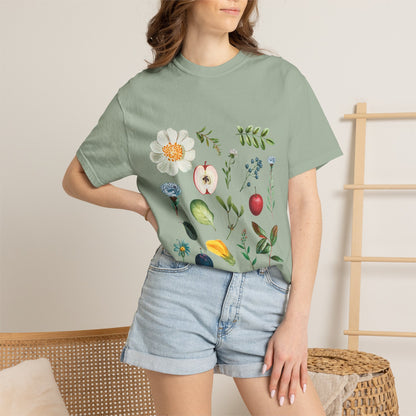 Floral Fruits Botanical Tee — Jeremiah 1:9 Scripture Garden T-Shirt