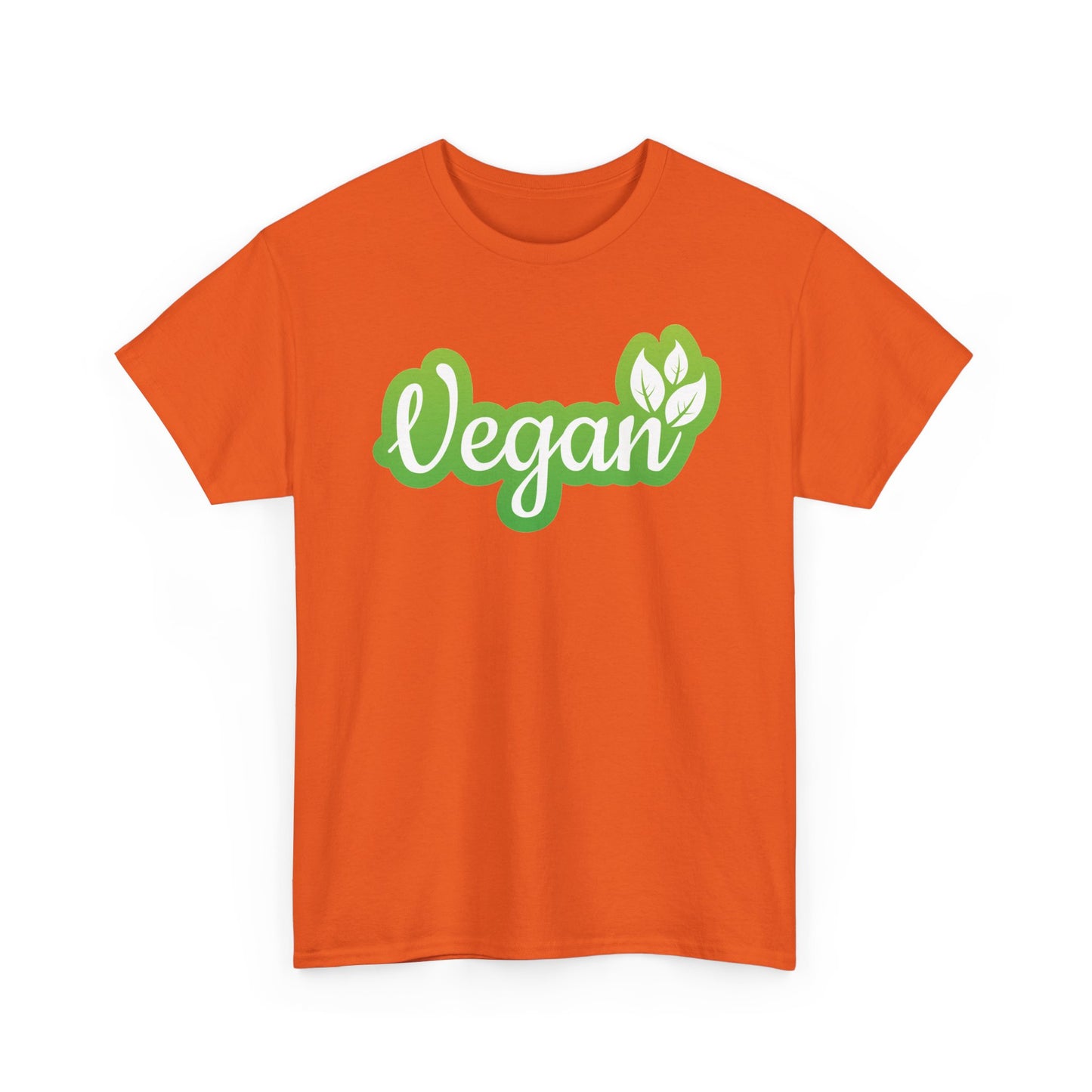 Vegan Script Tee — Green Leaf Eco-Friendly T-Shirt