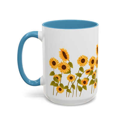 Sunflower Field Accent Tea Mug – Bright Floral 11/15oz Ceramic