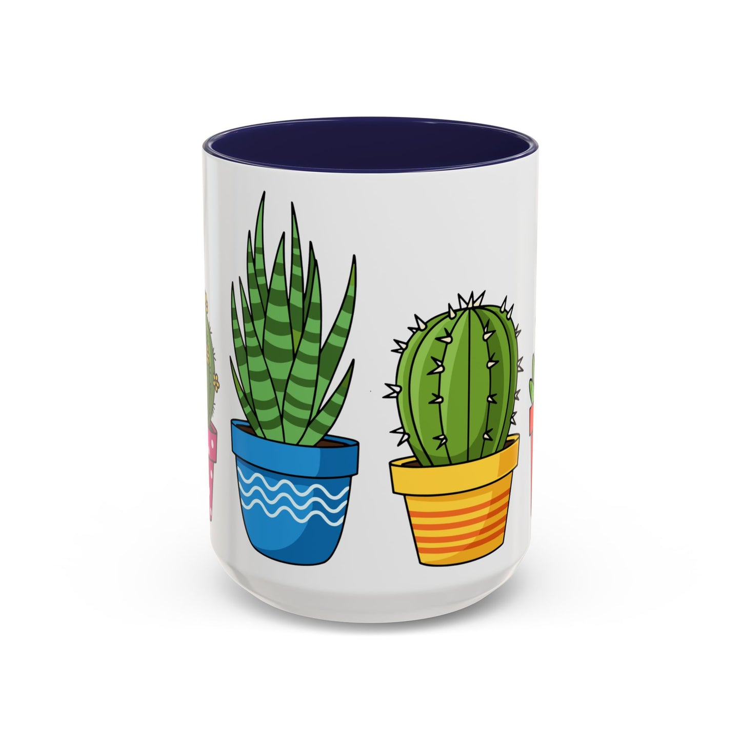 Cactus & Succulent Accent Coffee Mug — Cute Potted Plants 11/15oz