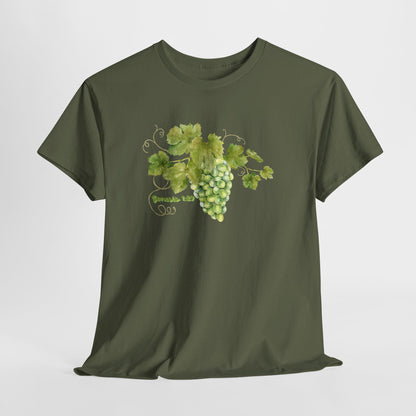 Genesis 1:29 Grapevine Watercolor T-Shirt — Green Grape Vines Tee