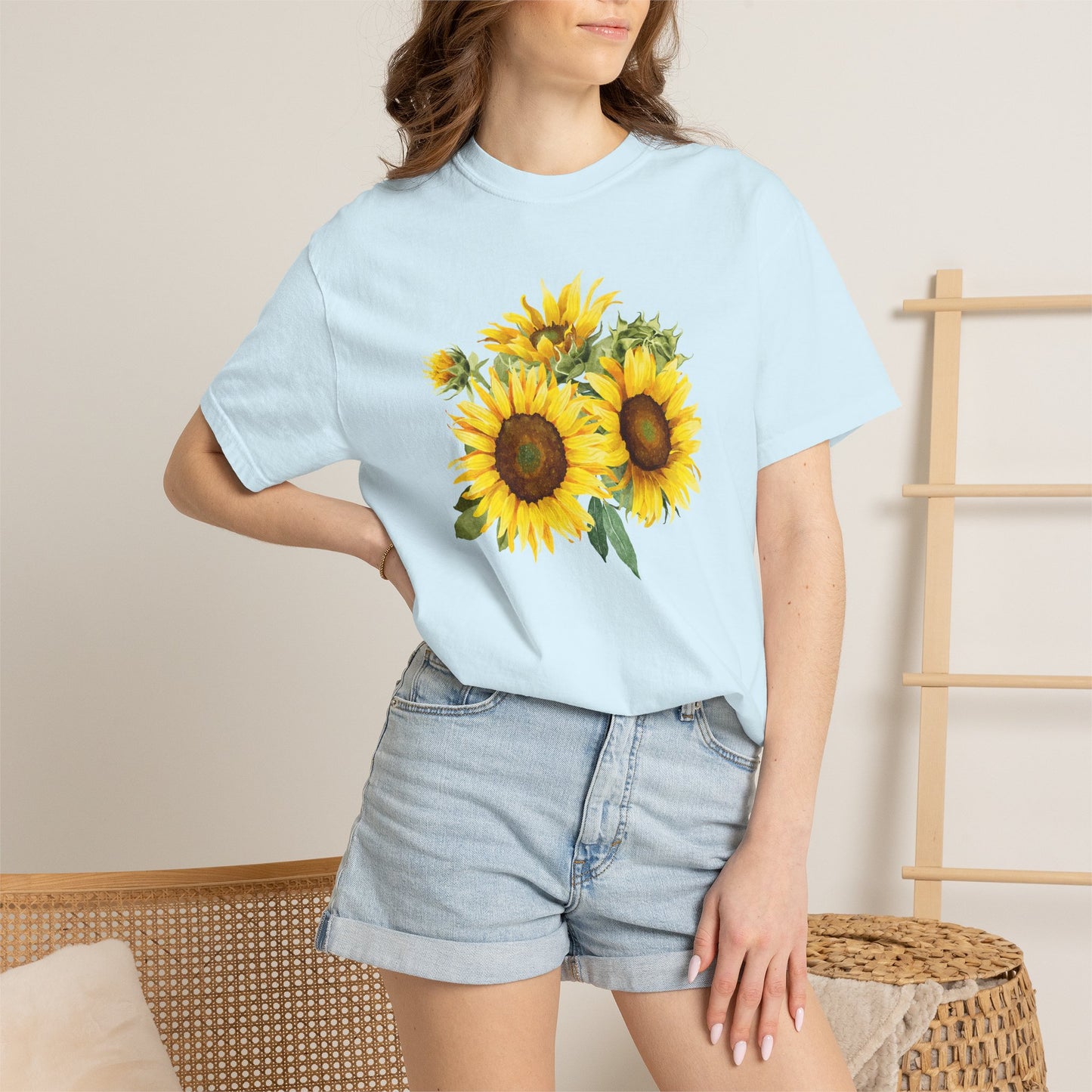 Sunflower Floral T-Shirt — Vintage Yellow Sunflower Graphic Tee