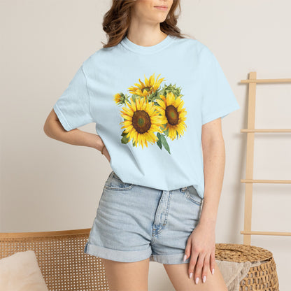 Sunflower Floral T-Shirt — Vintage Yellow Sunflower Graphic Tee