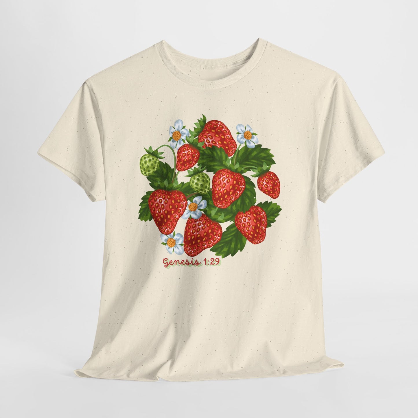 Strawberry Cluster Tee — Vintage Botanical Fruit Graphic (Genesis 1:29)