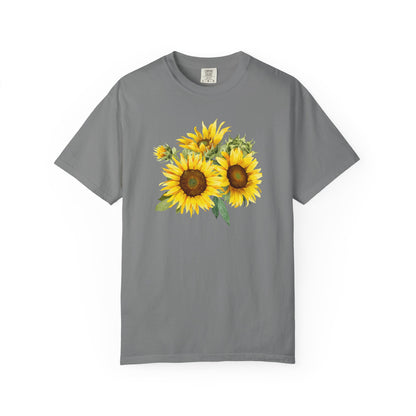 Sunflower Floral T-Shirt — Vintage Yellow Sunflower Graphic Tee
