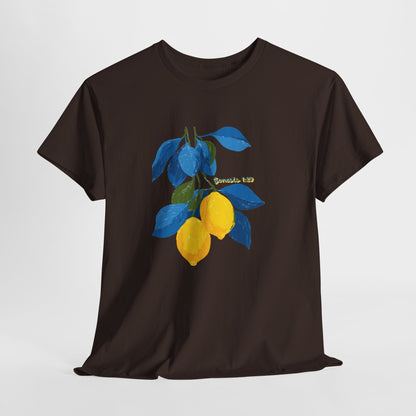Lemon Branch Graphic Tee — Genesis 1:29 Inspirational Fruit Shirt