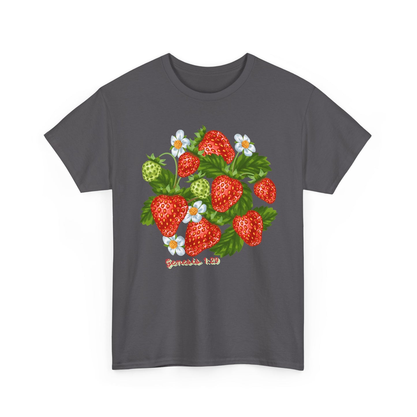 Strawberry Cluster Tee — Vintage Botanical Fruit Graphic (Genesis 1:29)