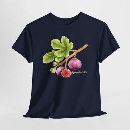 Fig Branch T‑Shirt — Botanical Fig Illustration Tee with Scripture (Genesis 1:29)