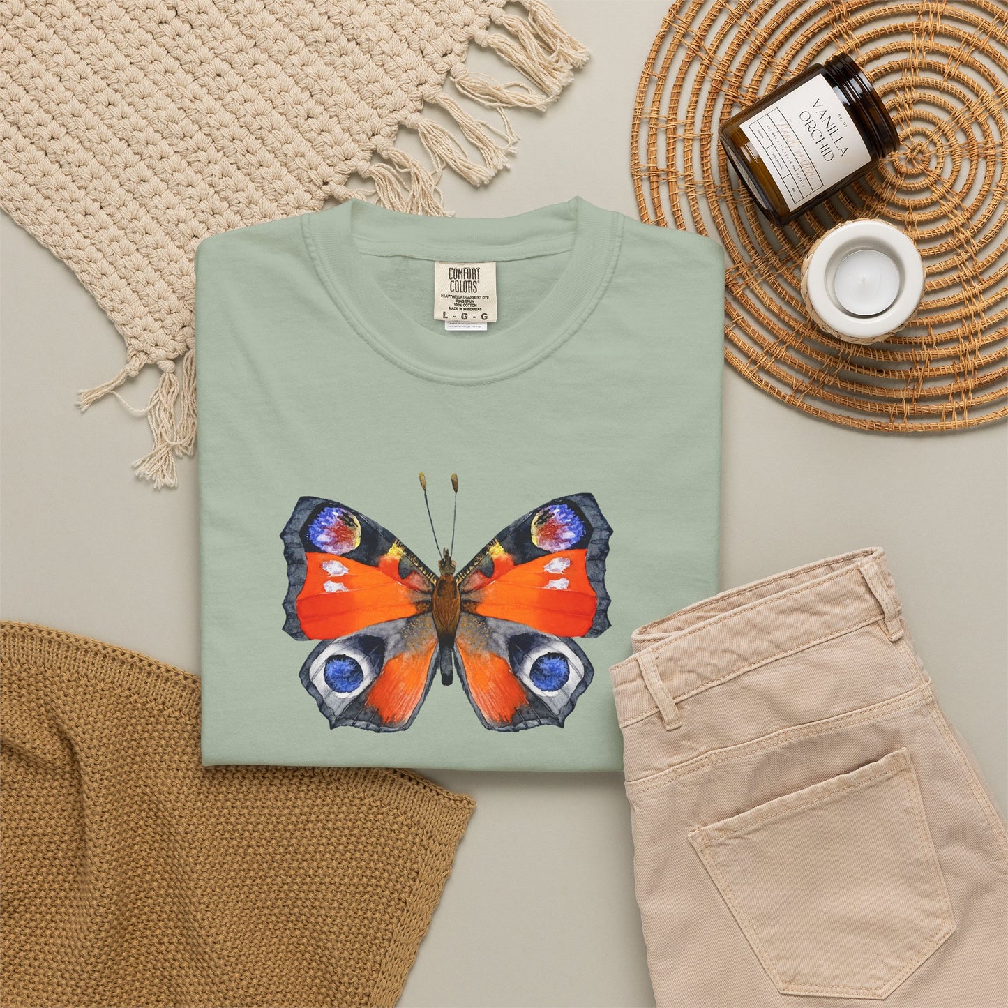 Butterfly Graphic T-Shirt — Peacock Eye Floral Tee