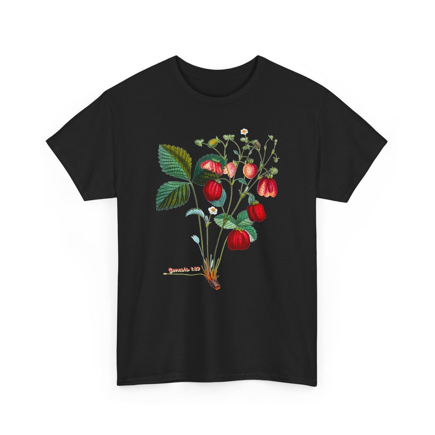 Strawberry Botanical Tee — Vintage Fruit Illustration T-Shirt Genesis 1:29