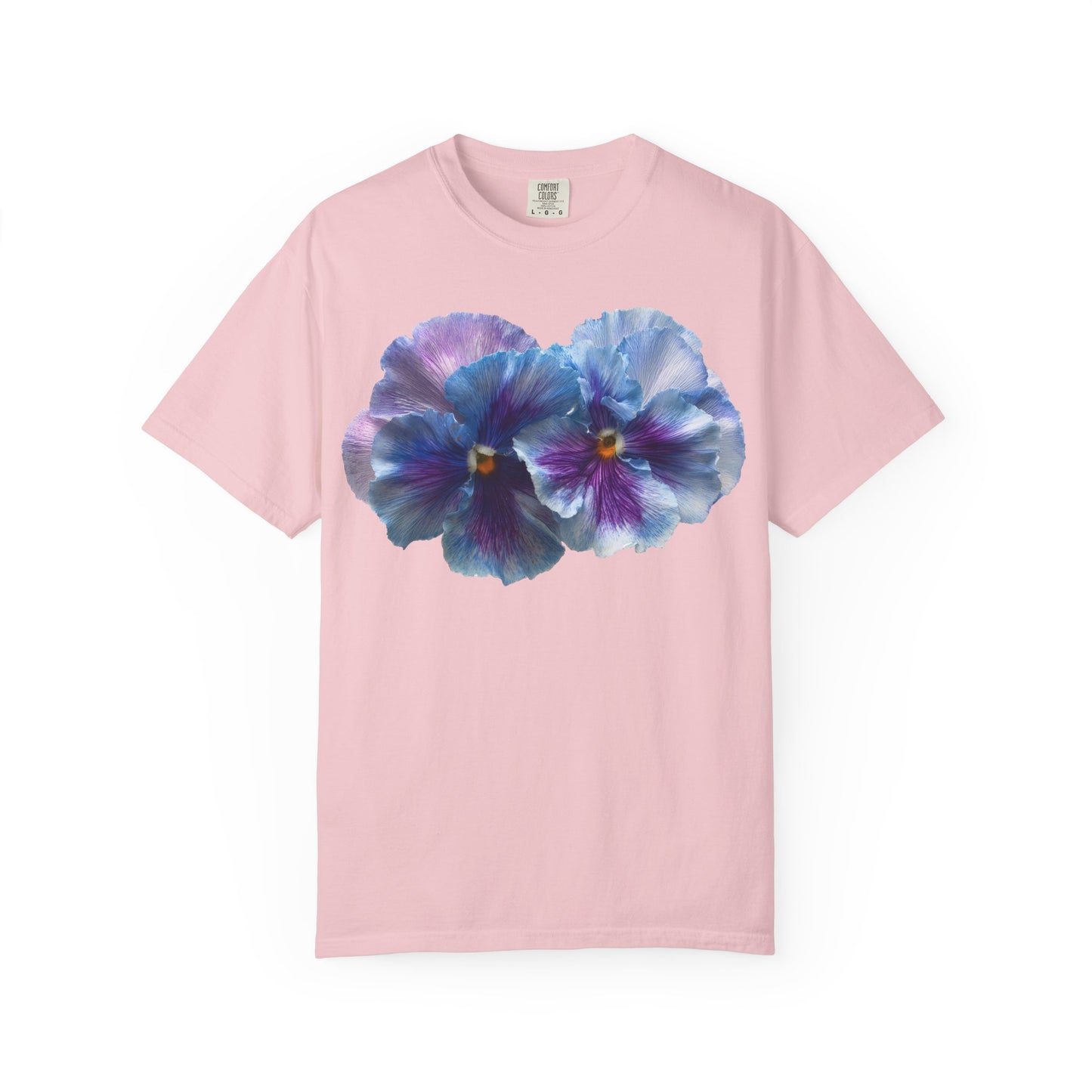 Pansy Watercolor T-Shirt — Purple Blue Floral Graphic Tee