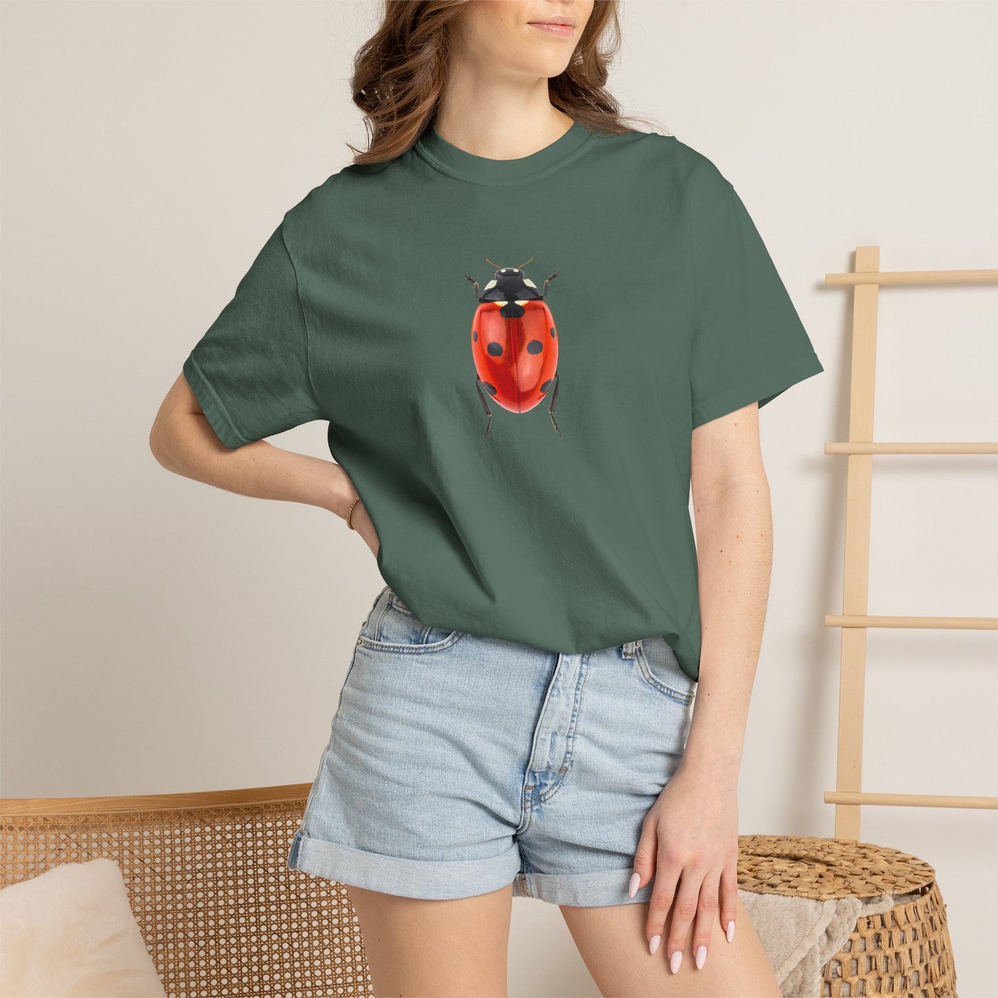 Ladybug With Top Hat T-Shirt — Whimsical Insect Graphic Tee