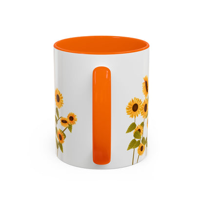 Sunflower Field Accent Tea Mug – Bright Floral 11/15oz Ceramic