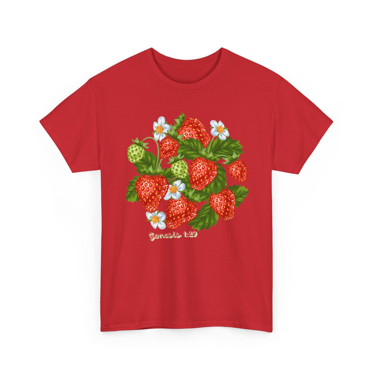 Strawberry Cluster Tee — Vintage Botanical Fruit Graphic (Genesis 1:29)