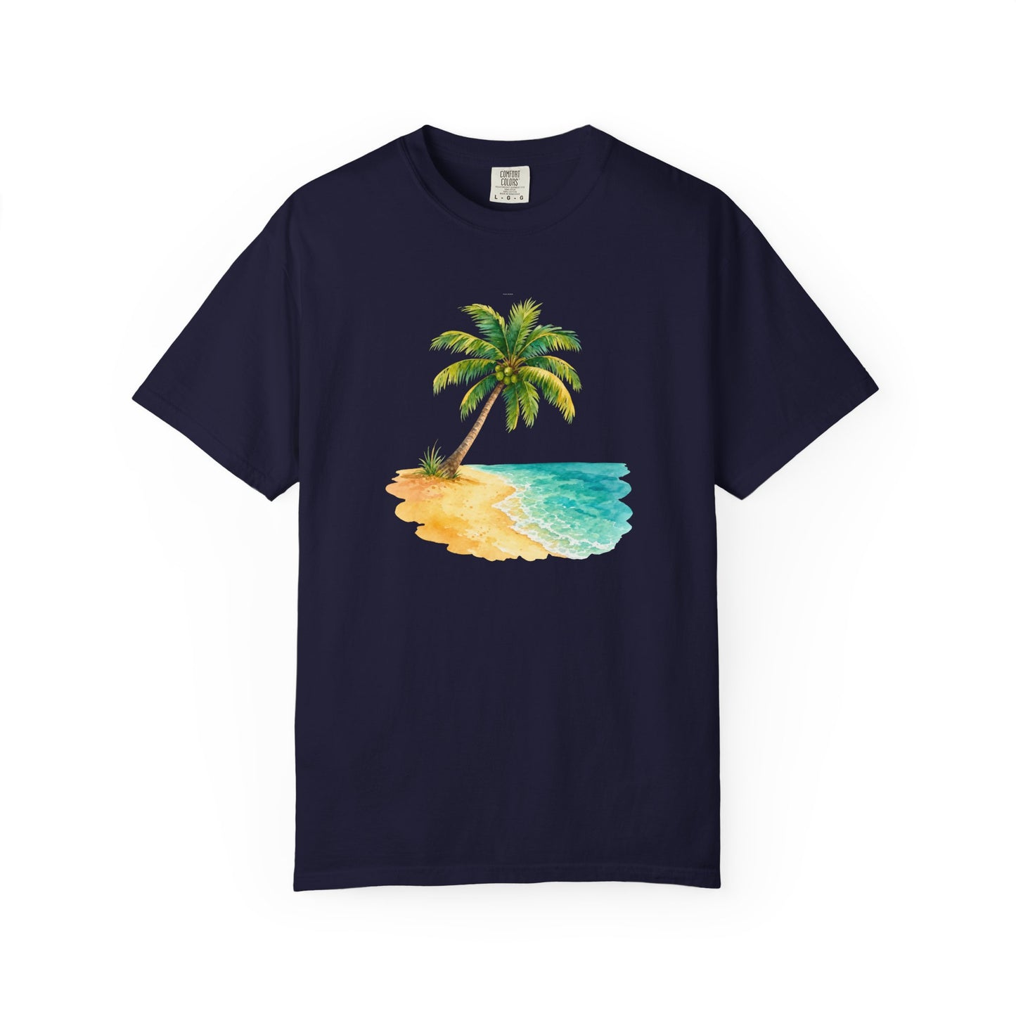 Tropical Palm Beach T-Shirt — Watercolor Island Graphic Tee