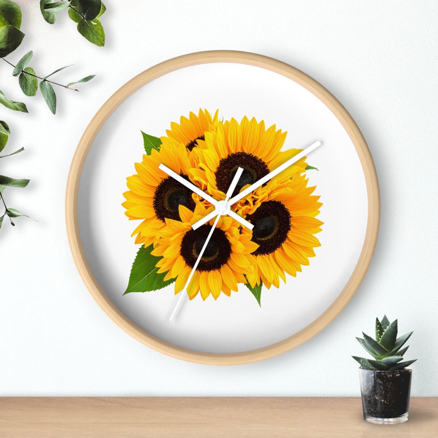 Sunflower Wall Clock — Bright Floral Home Decor Clock