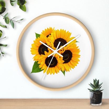 Sunflower Wall Clock — Bright Floral Home Decor Clock
