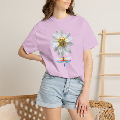 Lotus & Dragonfly T-Shirt — Floral Nature Graphic Tee