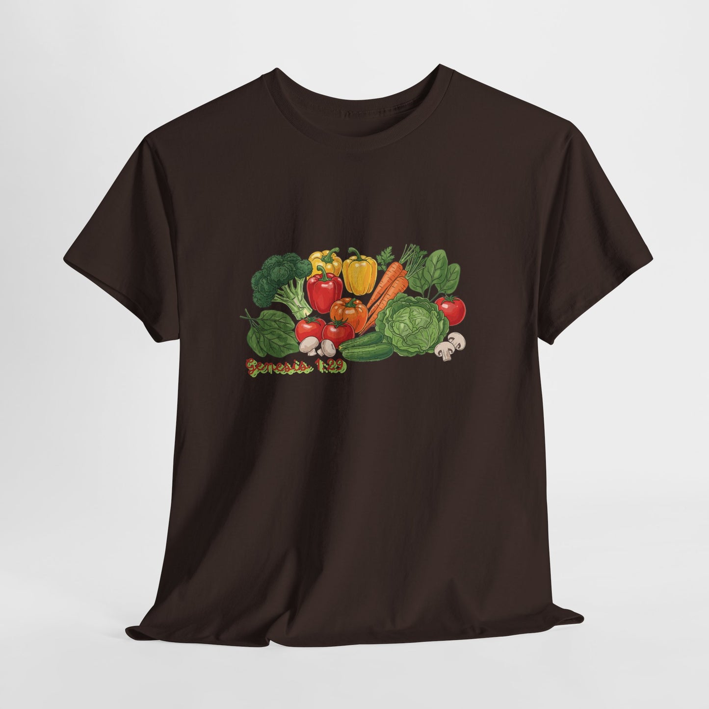 Vegetable Garden Tee — Fresh Veggies Illustration with "Genesis 1:29"