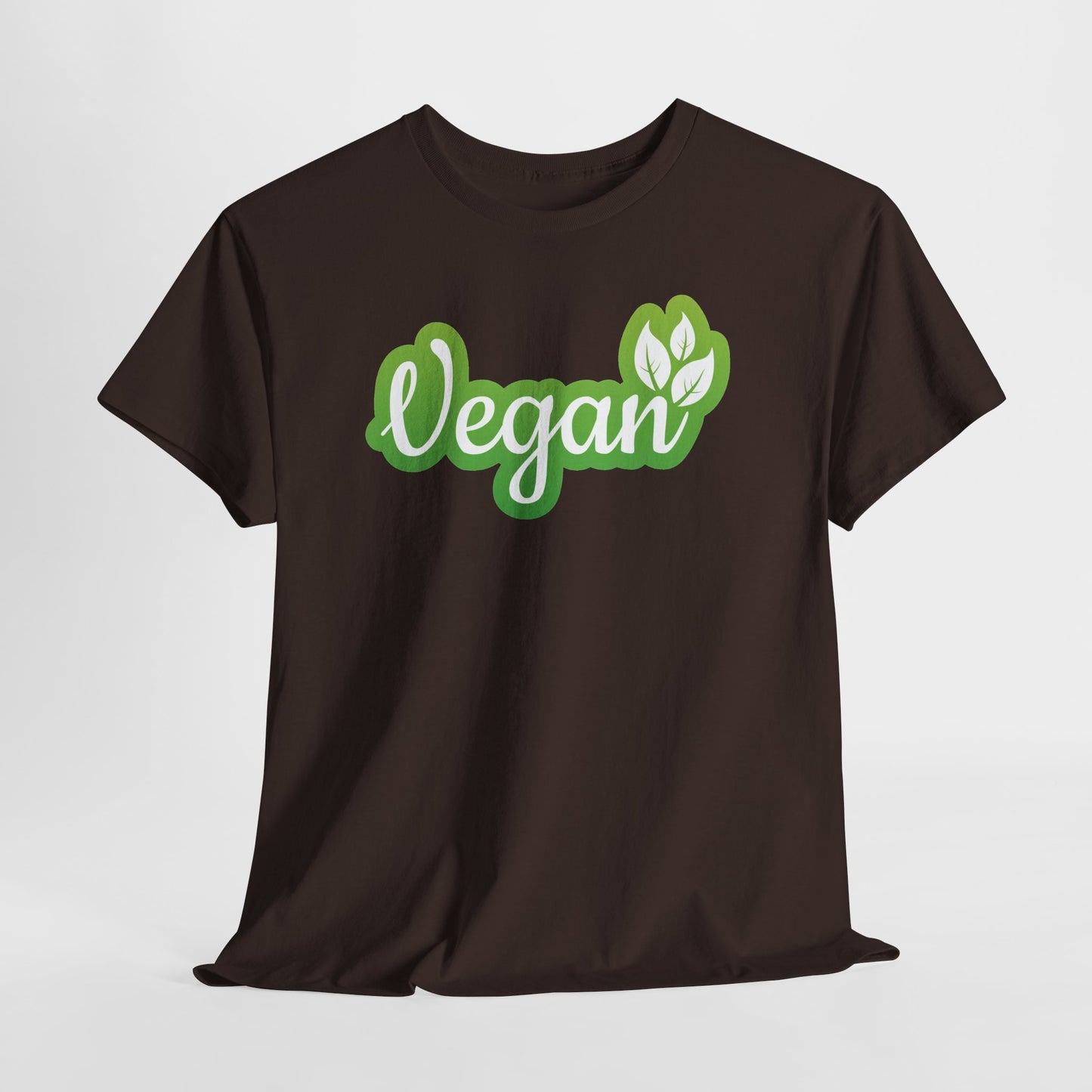 Vegan Script Tee — Green Leaf Eco-Friendly T-Shirt