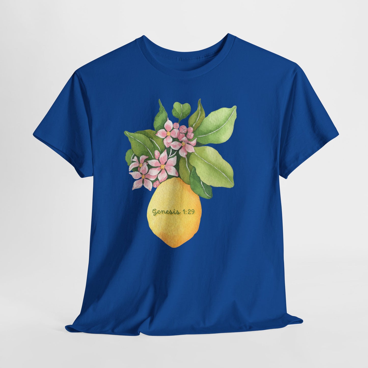 Lemon Blossom T-Shirt — Genesis 1:29 Floral Faith Tee