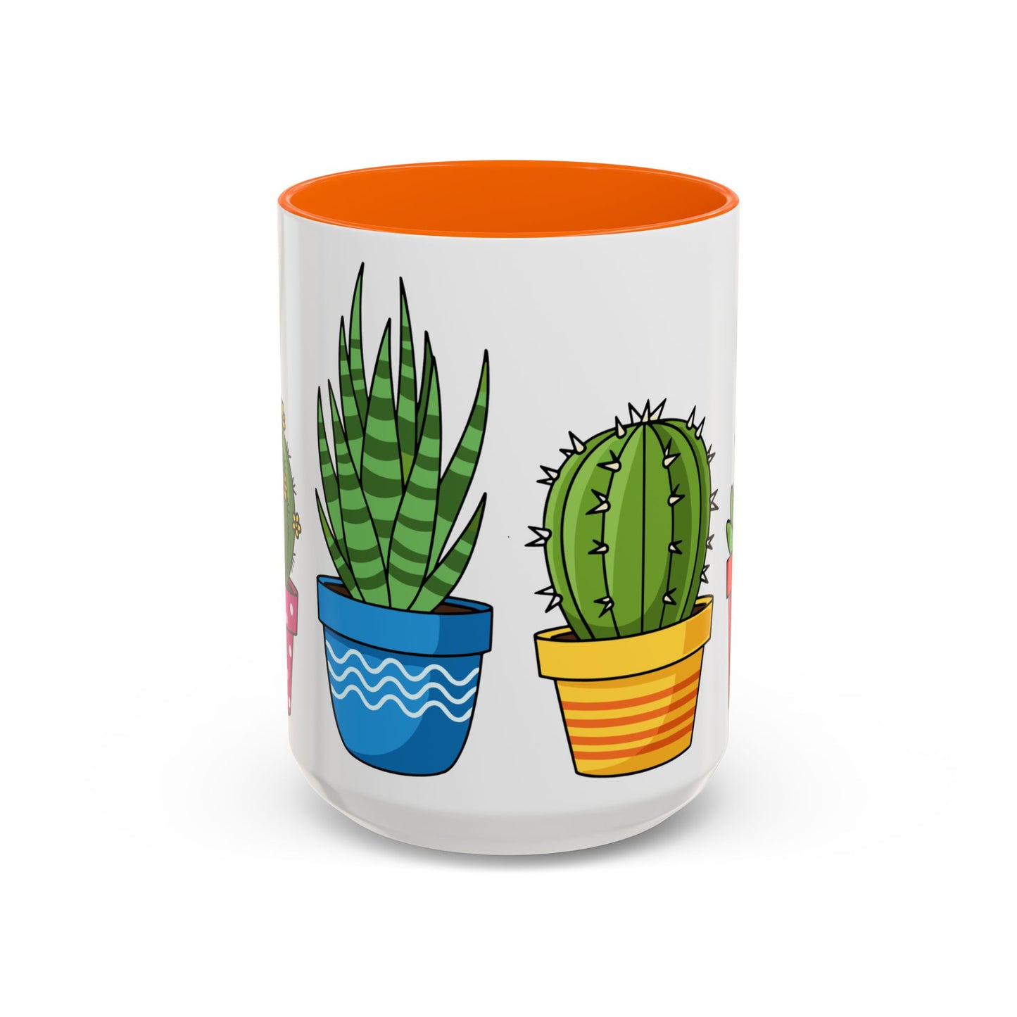 Cactus & Succulent Accent Coffee Mug — Cute Potted Plants 11/15oz