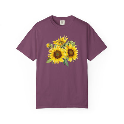 Sunflower Floral T-Shirt — Vintage Yellow Sunflower Graphic Tee