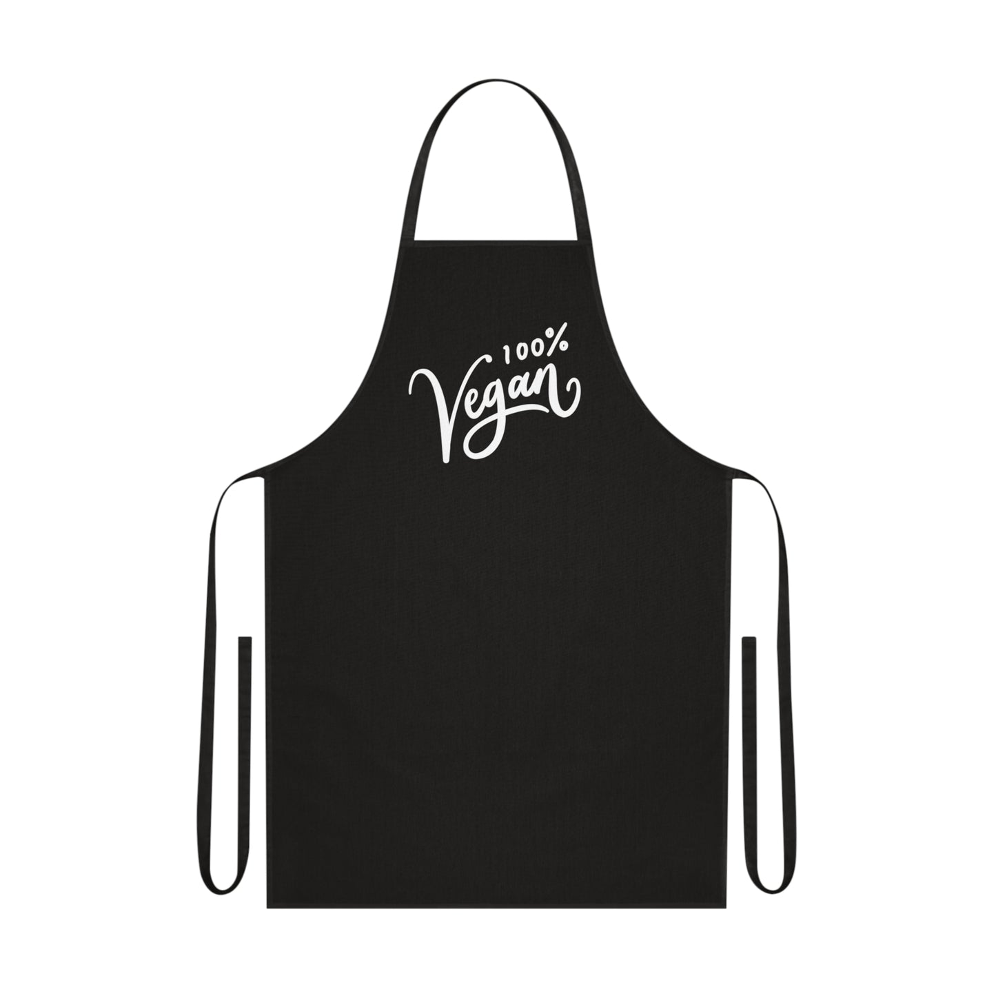 100% Vegan Cotton Apron — Black Chef Apron for Vegan Cooks & Kitchen Gifts